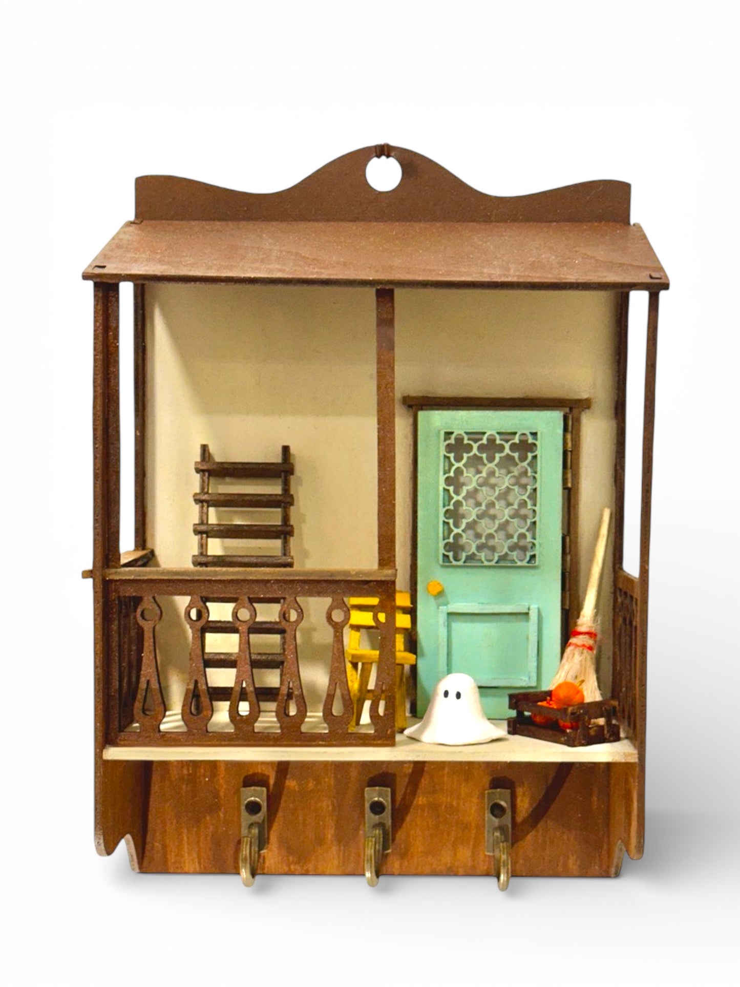 Balcony Scene – Handcrafted Wooden Miniature
